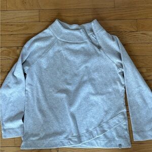 Talbots Mock Neck Long-Sleeve Top – Light Gray